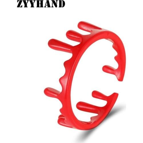 ZYYHAND Women Halloween Alloy Adjustable Personal Irregular Red Rings