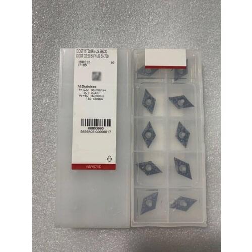 100% Original Turning Inserts 10PCS Aluminum Alloy Blades DCGT DCGT070202FR-J10 J740 DCGT11T301FR DCGT11T301N For Lathe Cutter