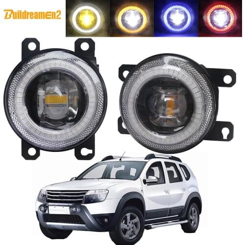 2 X Car LED Lens Fog Light Assembly Angel Eye Daytime Running Lamp 30W 8000LM 12V For Dacia Duster 2010 2011 2012 2013 2014 2015