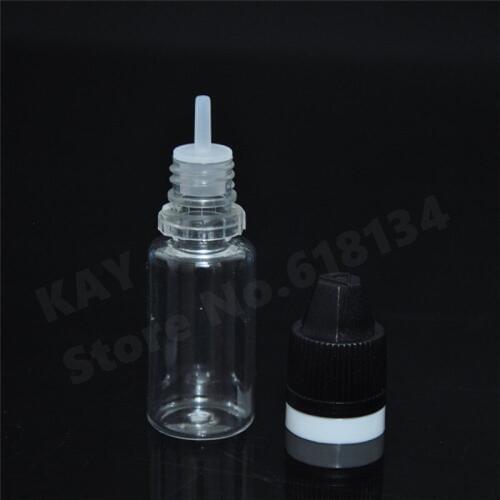 2000pcs 15ml PET clear dropper bottle 5ml sample bottles and hexangular lid for liquid