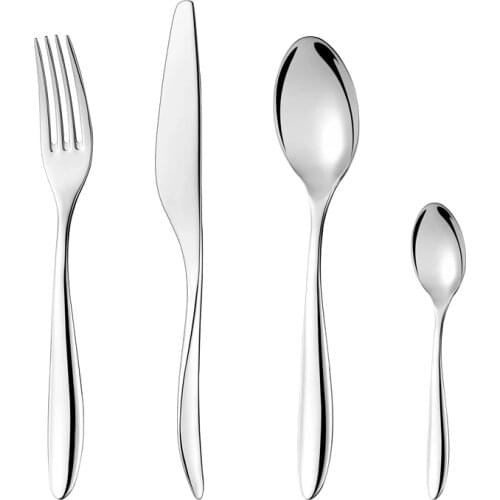 4pcs Gold Tableware Set Mirror Stainless Steel Dinnerware Set Knife Fork Coffee Spoon Flatware Set Dishwasher Safe Cutlery Set