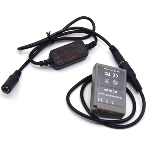 Power Adapter Charger cable 12V-24V step-down DC Cable+PS-BLS-5 Dummy Battery BLS5 for Olympus PEN E-PL7 E-PL5 E-PM2 Stylus 1 1s