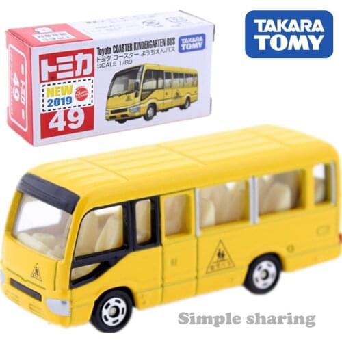 Takara Tomy Tomica No.49 Toyota Coaster Kindergarden Bus Scale 1/89 Car Hot Pop Kids Toys Motor Vehicle Diecast Metal Model