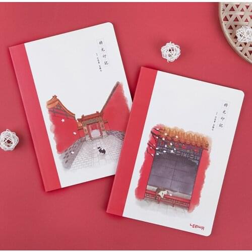 B5 Chinese Wind Students Cross-line Classroom Notepad Soft-sided Notebook B5 Study Homework Book Diary
