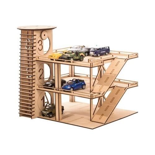 Wooden Toys Wood Layer Parking Garage Set Wood