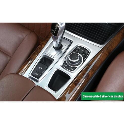 For BMW X5 E70 X6 E71 E72 2008-2013 ABS chrome Central control gear frame 1pc