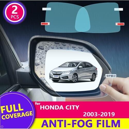 For Honda City 2003-2019 (GD8 GD9 GM2 GM3 GM6) Rearview Mirror HD Film Anti-Fog Rainproof Auto Mirror Sticker Car Accessories