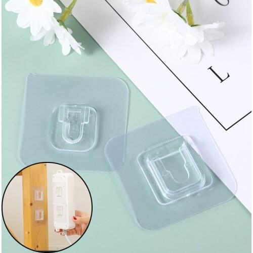 Double-Sided Adhesive Wall Hooks Hanger Strong Hooks Transparent Suction Cup Sucker Wall Storage Holder For Kitchen Bathroo