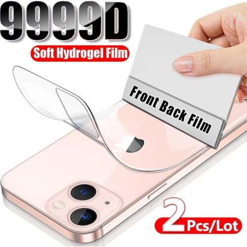 2PCS Full Cover Hydrogel Film Screen Protector For iPhone 13 12s 12 11 Pro Xs Max Mini XR X 6 6s 7 8 Plus SE Soft Film Not Glass