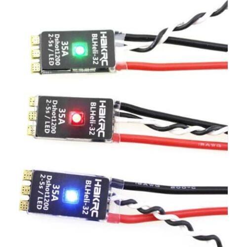 HAKRC 35A Brushless ESC BLHeli_32 Bit 35A 2-5S Electronic Speed Controller Built-in LED Support Dshot150/300/600/1200 for FPV