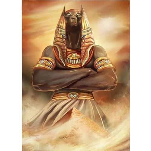 Square/Round 5D DIY Diamond Painting Anubis And The Pyramids-Ancient Egypt-Egyptian Art Cross Stitch Rhinestone Mosaic YG701