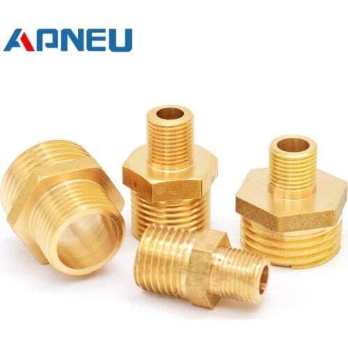 Brass Pipe Hex Nipple Fitting Quick Coupler Adapter 1/8 1/4 3/8 1/2 3/4 1 BSP Male to Male Thread Water Oil Gas Connector