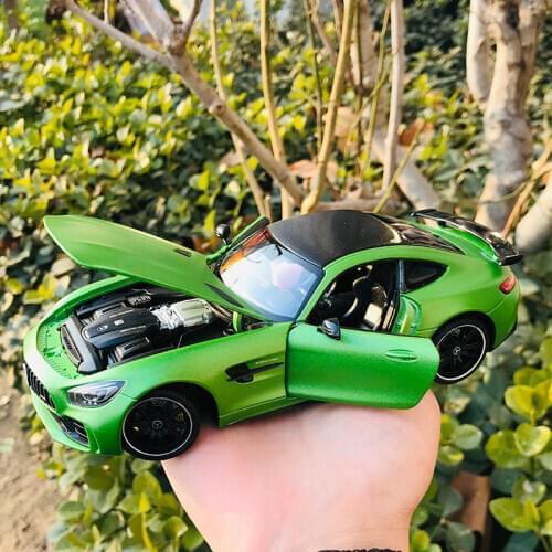 Welly 1:24 Mercedes AMG GT R alloy car model Diecasts & Toy Vehicles Collect gifts Non-remote control type transport toy