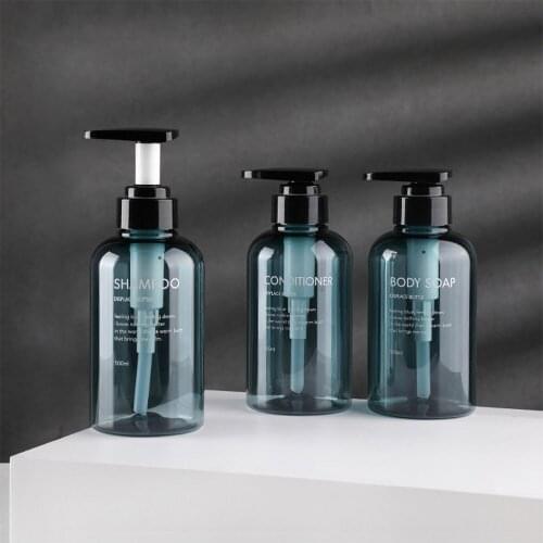 3In1 Soap Dispenser Set 300ml 500ml Empty Refill Bottle for Bath Conditioner Shampoo and Body Wash Bottles Plastic Pump Bottle