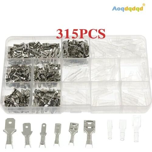150/210/270/315PCS Boxed Electrical Insulated Terminals Set Male and Female Spade Wire Crimp Connectors Terminal Assortment Kit