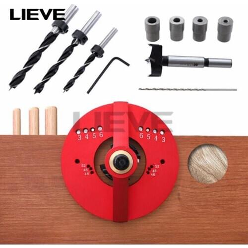 35mm Hinge Pocket Hole Saw Jig Drill Guide Self-Centering Vertical Doweling Jig Woodworking Punch Locator Door Cabinets DIY Tool