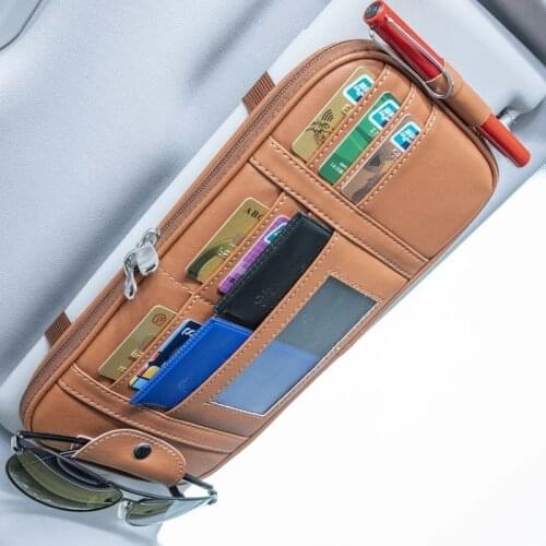 New Car Auto Sun Visor Sunglasses Pocket Organizer Pouch Bag Card Glasses Storage Holder Car-styling IC Card Holder Eyewear Clip