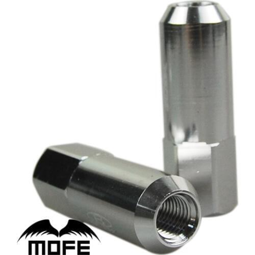 Original Logo Close Ended Aluminum 60mm Silver wheel nuts M12 * P1.5