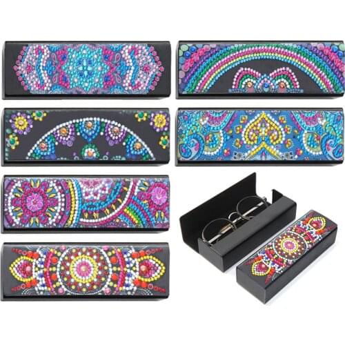 DIY Diamond Painting Eye Glasses Case Travel Leather Sunglasses Storage Box Diamond Painting Eyeglass Box Arts Gifts