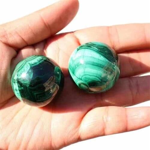 MOKAGY 25mm-30mm Natural Green Malachite Quartz Ball 1pc
