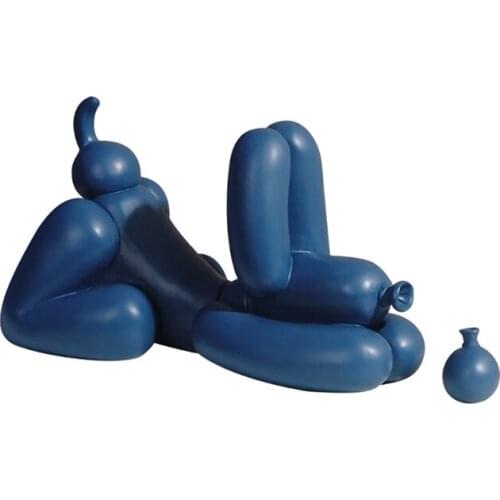 Nordic Resin Crafts Figurine Funny Balloon Dog Sculpture Home Decoration Modern Living Room Desktop Animal Decor Ornament Statue