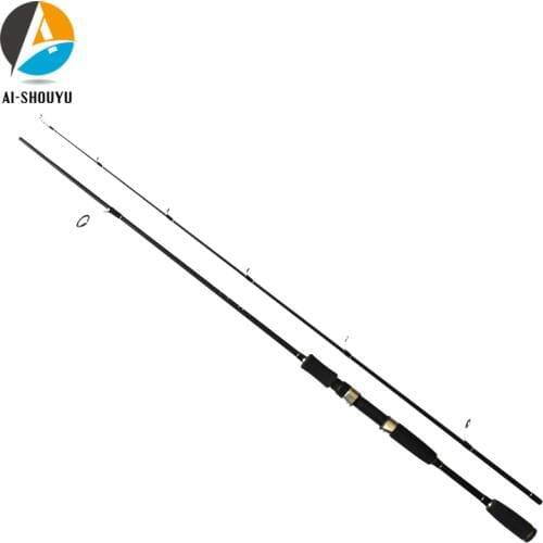 Ai-shouyu Spinning Rod MH Action 2 Section 1.8M/2.1M/2.4M Carbon Fiber for Bass Crappie Trout Spinning Fishing Rod Max Drag 6kg