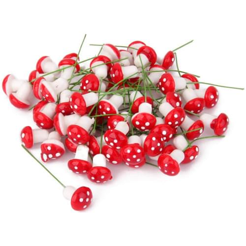 Pack of 100pcs Miniature Foam Mushroom Shape Bonsai Figurine Garden Bonsai Decor