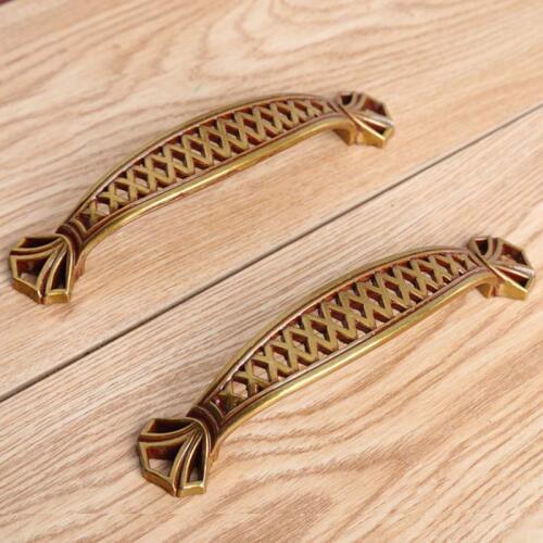 Vintage birdcage furniture handles european brass dresser kitchen cabinet drawer pulls handles 96mm antique bronze handles