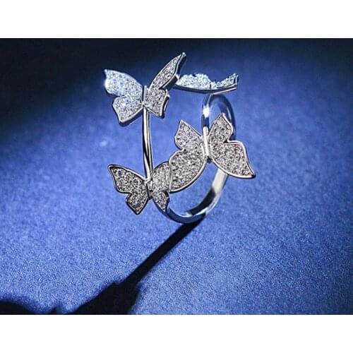 SIPENGJEL Trendy Butterfly Adjustable Rings Friendship Engagement Wedding Open Rings For Women Fashion Jewelry 2021