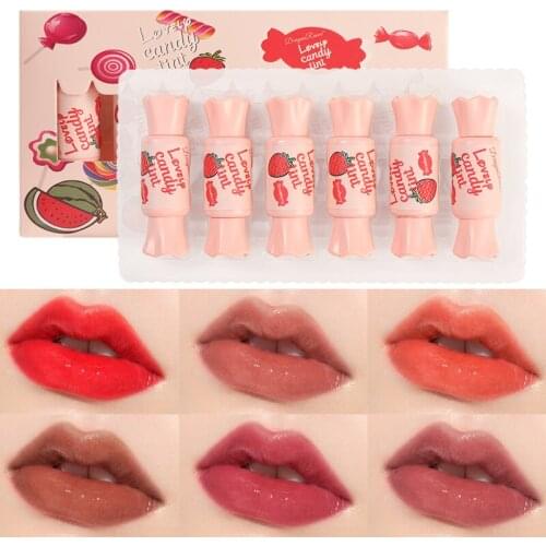 DRAGON RANEE 6PCS Liquid Lipstick Glass Lip Glaze Velvet Matte Air Lip Gloss Set Long Lasting For Gift Sexy Red Lip Makeup TSLM2