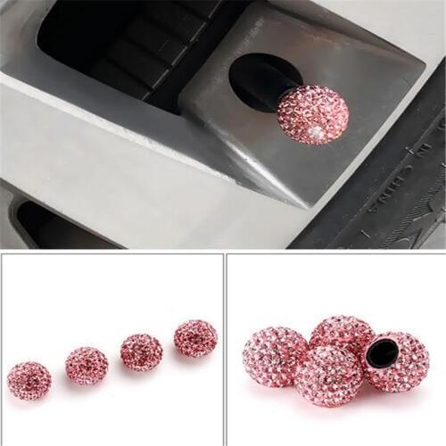 4Pcs/Lot Car Style New Crystal Inset Brick Wheel Tire Valve Stem Cap For Universal Diamond Shining Caps Cars Accessories