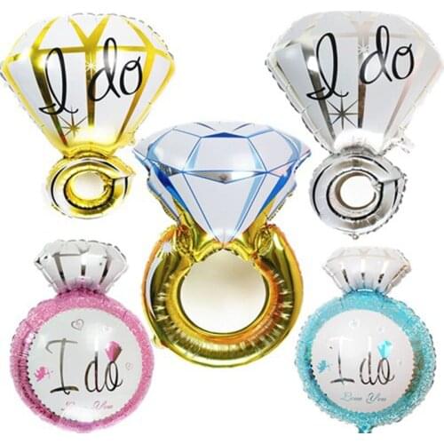 Big size wedding balloons Diamond Ring Engagement Foil Balloons birthday party decorated and furnished aluminum helium balloon