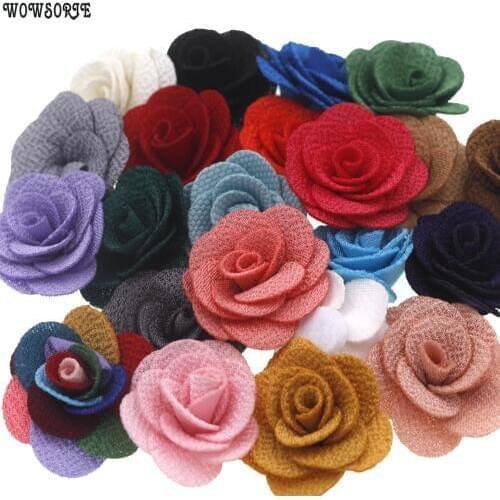 4cm baby Mini DIY Flowers Accessory Kids Boutique Rose Chiffon Flower without headband No clips girls Hair Accessories 20pcs/lot