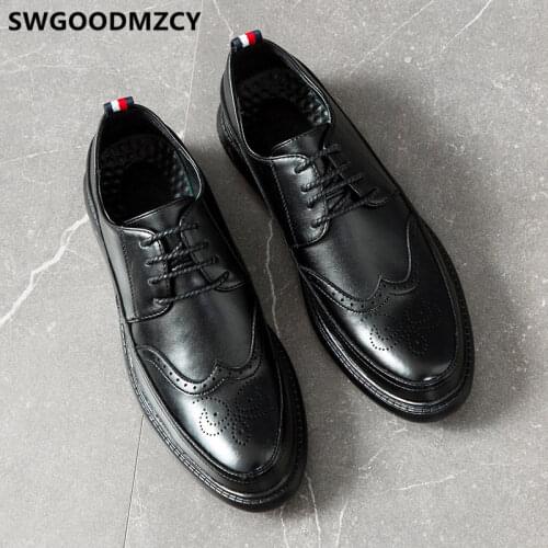 Elegant Shoes For Men Coiffeur Italian Brand Brogue Shoes Men Classic Brown Dress Formal Leather Shoes For Men Erkek Ayakkabi