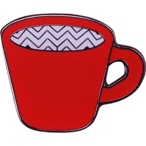 Twin peak cup enamel pin David Lynch movie fans jewelry