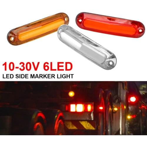 6 LED 10-30V Turn Signal Light Indicator Lamp Rear Side Lamp Led Side Marker Light For Car Trailer Truck Running Light