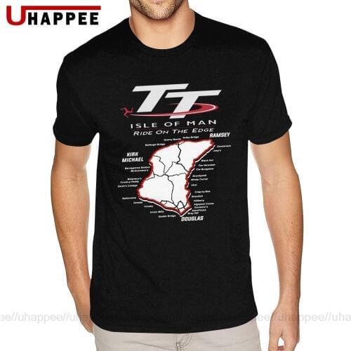 Custom Mountain Course Map Isle Of Man Tt T-Shirt Men 6XL Short Sleeved Full Cotton Round Neck Tees