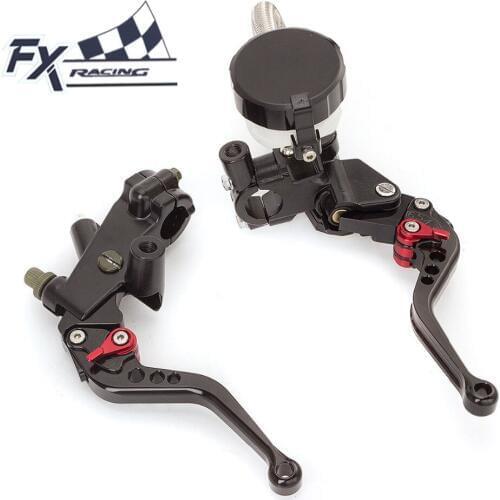 FXCNC 7/8" CNC Motorcycle Master Cylinder Reservoir Brake Clutch Lever For 125CC - 400CC Motorcycles Hydraulic Brake Lever