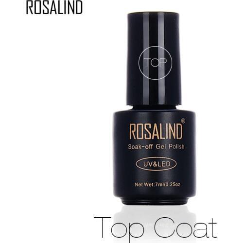 ROSALIND Gel UV 7ml Gel Polish Top Coat Soak off Gel Nail Polish Semi Vernis Permanent Nail Art Polish