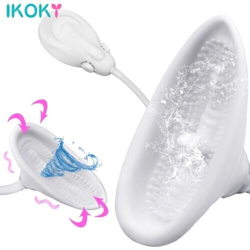 IKOKY Tongue Vibrators Vagina Pump Clitoris Stimulator Nipple Suck Cup Electric Vacuum Pump Sucking Vibrators Sex Toys For Woman