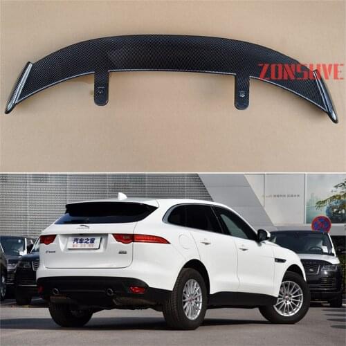 Use For 2016-2019 Jaguar F-pace Spoiler ABS Plastic Carbon Fiber Look Hatchback SUV Roof Rear Wing Body Kit Accessories
