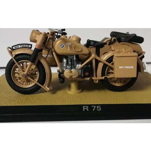 1:24 Scale Diecast Military Model Toy SS18 WWII R75 Sidecar Motorcycle Motorbike Model Collectible Display 9.5CM