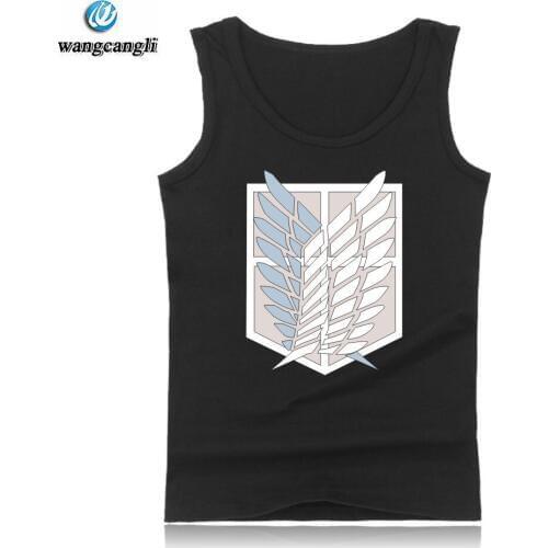 Attack On Titan fitness Tank Top Men Bodybuilding Sleeveless Shirt Japan Popular Anime Allen fashion Tank Tops Summer Vest