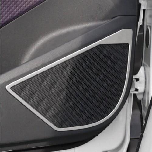 My Good Car Car Inner Door Audio Circle Trim Stainless Steel Audio Speaker Loudspeaker Frame Cover for Toyota C-HR 2016 - 2018