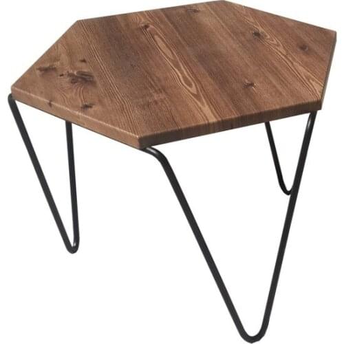 New Modern Özell Eiffel Hexagonal 3'Lü Zigon Coffee table-Antique Pine coffe table table basse