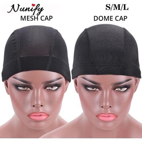 Nunify Quality S M L Dome Mesh Cap Deluxe Wig Cap Hair Net For Weave Hair Wig Nets Stretch Mesh Wig Cap For Making Wigs