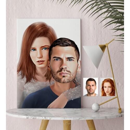 Personalized Valentine Caricature Of Canvas table 30x50cm-41 Reliable Quality cost-Effective Wall Picture Decor Special occasions