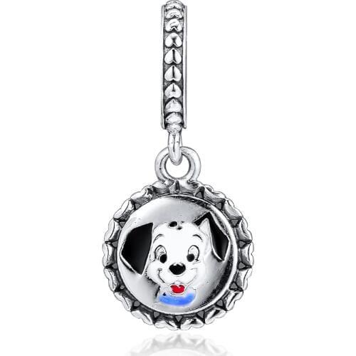 White Dog Mom Dangle Charm Fits For Woman DIY Jewelry Bracelets & Bangle Charms 925 Original Silver Beads