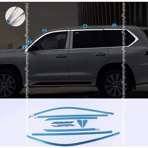 10pcs For LEXUS LX570 2016-2019 stainless steel car Upper Window Frame Mouldings Strips Cover Trim Car styling accessories