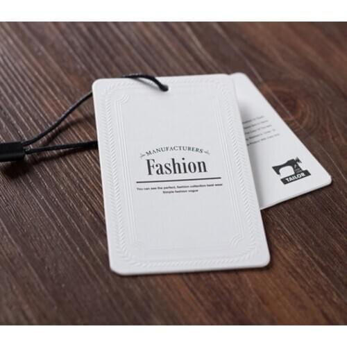 Custom Printing Fashion Design Recycle Paper Swing Hang Jeans Tags for Denim Cloth